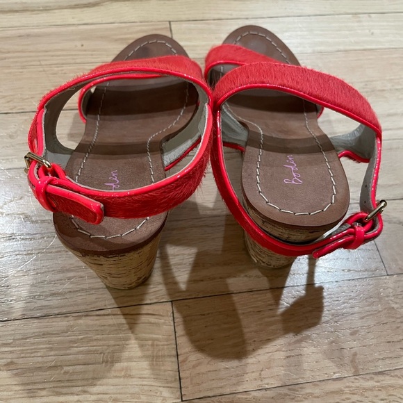 Boden Dark Coral Fringe/Suede Sandals with Slip-On Design - Picture 5 of 6